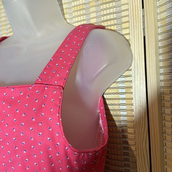 Vintage Handmade Cropped Pink Tank Top Tiny Floral Print Button Front No Size - Picture 5 of 16